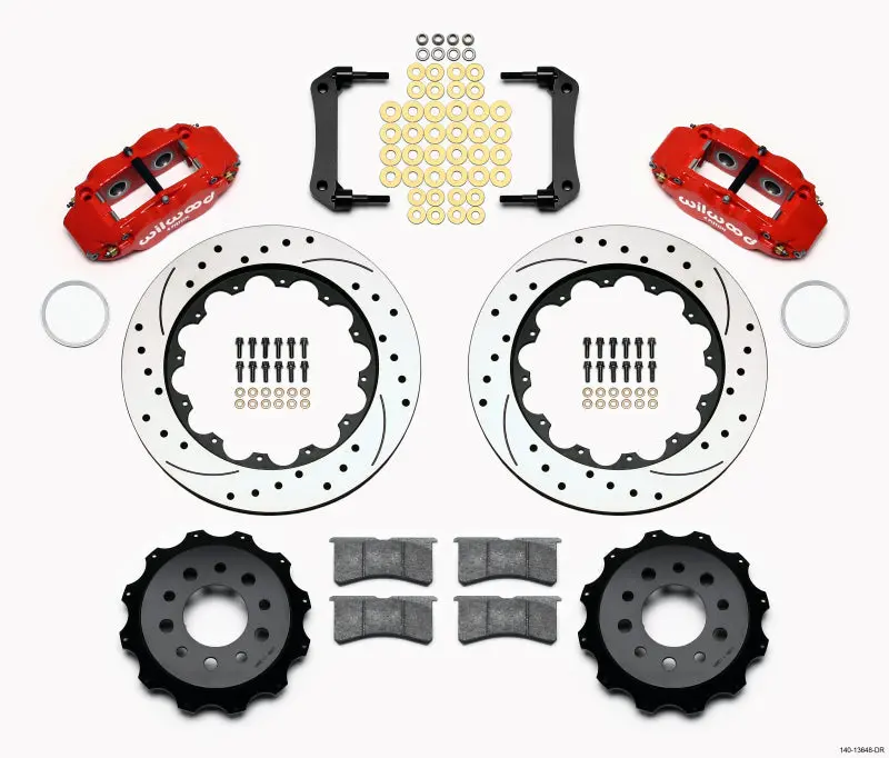 Wilwood Narrow Superlite 4R Rear Kit 14.00In Drilled Red Morrison Multilink Irs (10-15 Camaro Based) 1