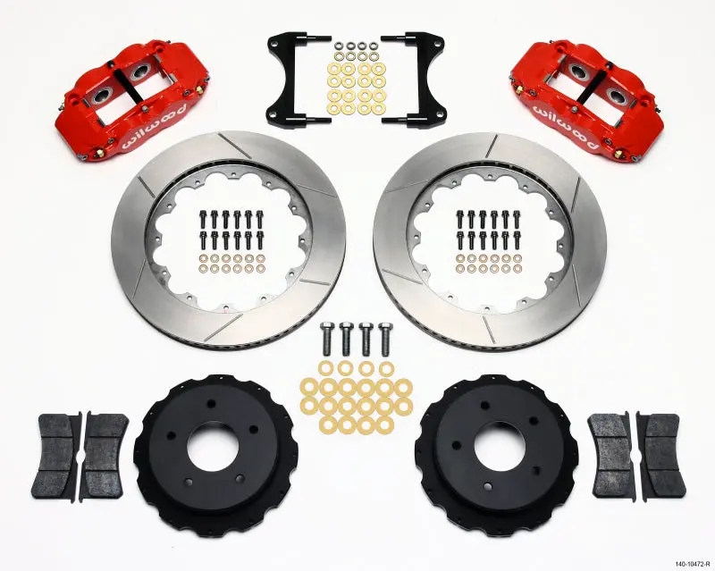 Wilwood Narrow Superlite 4R Rear Kit 14.00In Red 65-82 Corvette C2/C3 1
