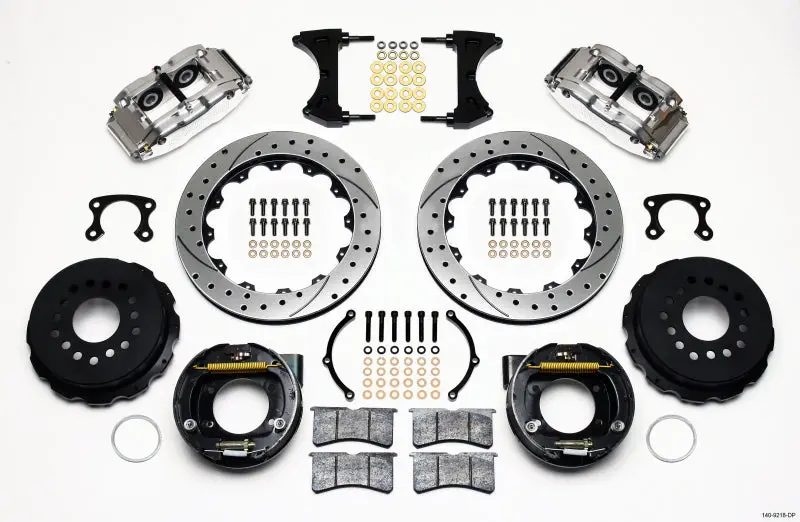 Wilwood Narrow Superlite 4R Rear P-Brk Kit 12.88In Drill Polish Big Ford New Style 2.36In Offset 1