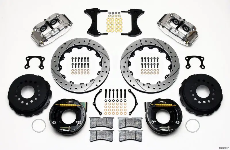 Wilwood Narrow Superlite 4R Rear P-Brk Kit 12.88In Drill Polish Big Ford New Style 2.50In Offset 1