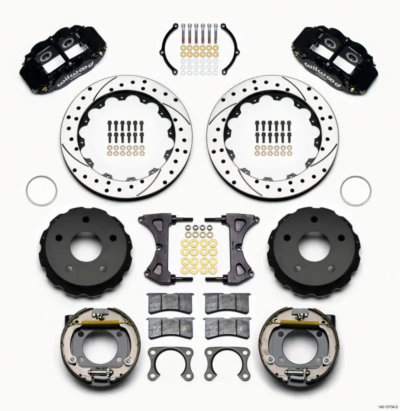 Wilwood Narrow Superlite 4R Rear P-Brk Kit 12.88In Drilled Big Ford 2.00In Off Bronco 5 X 5.50 1