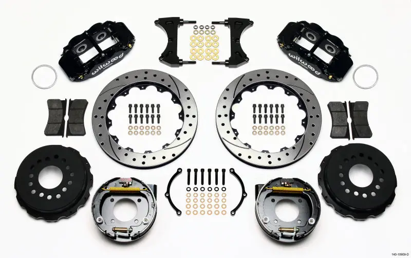 Wilwood Narrow Superlite 4R Rear P-Brk Kit 12.88In Drilled Chevy 12 Bolt-Spec 3.15In Brng Front Mt 1