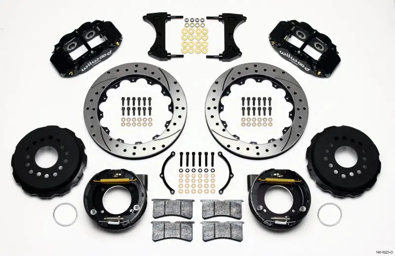 Wilwood Narrow Superlite 4R Rear P-Brk Kit 12.88In Drilled Ford 8.8 W/2.5In Offset-5 Lug 1