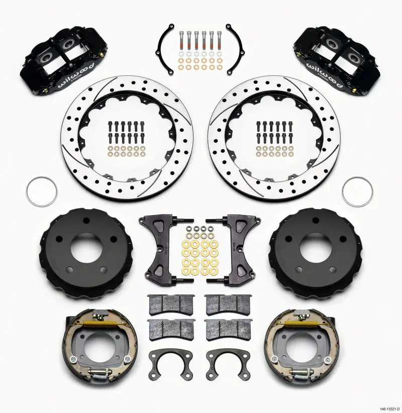 Wilwood Narrow Superlite 4R Rear P-Brk Kit 12.88In Drilled Small Ford 2.36In Off Bronco 5 X 5.50 1
