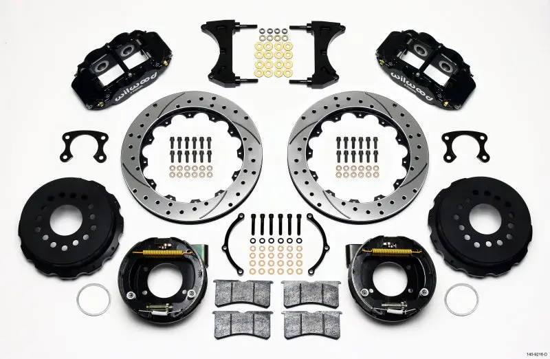 Wilwood Narrow Superlite 4R Rear P-Brk Kit 12.88In Drilled Small Ford 2.66In Offset 1
