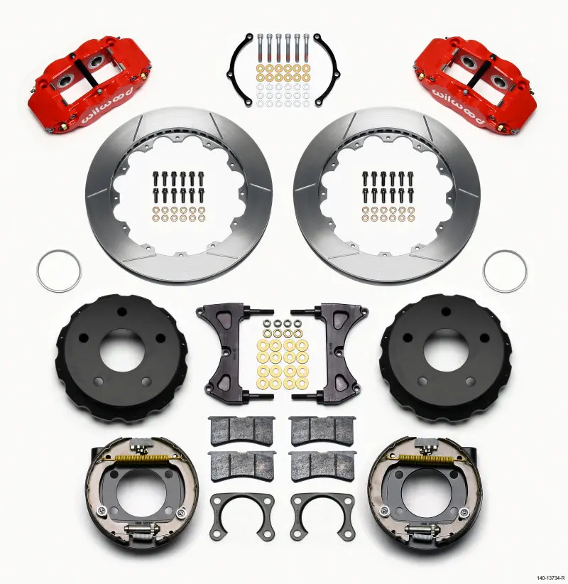 Wilwood Narrow Superlite 4R Rear P-Brk Kit 12.88In Red Big Ford 2.00In Off Bronco 5 X 5.50 1