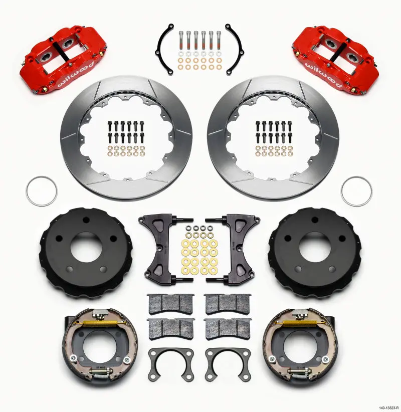 Wilwood Narrow Superlite 4R Rear P-Brk Kit 12.88In Red Big Ford 2.36In Off Bronco 5 X 5.50 1