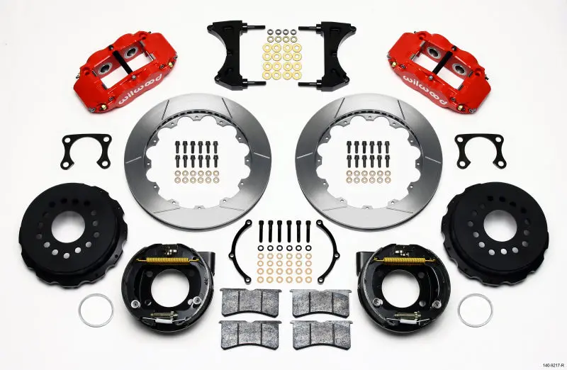 Wilwood Narrow Superlite 4R Rear P-Brk Kit 12.88In Red Big Ford Old Style 2.36In Offset 1