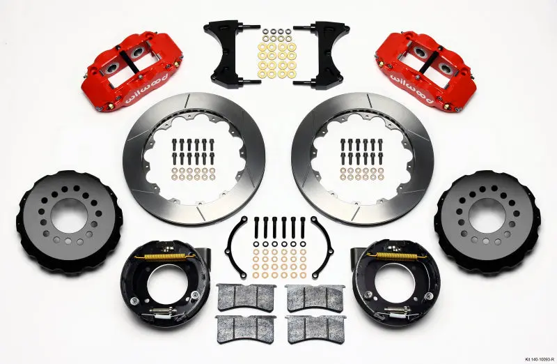 Wilwood Narrow Superlite 4R Rear P-Brk Kit 12.88In Red Chevy C-10 2.42 Offset 5-Lug 1