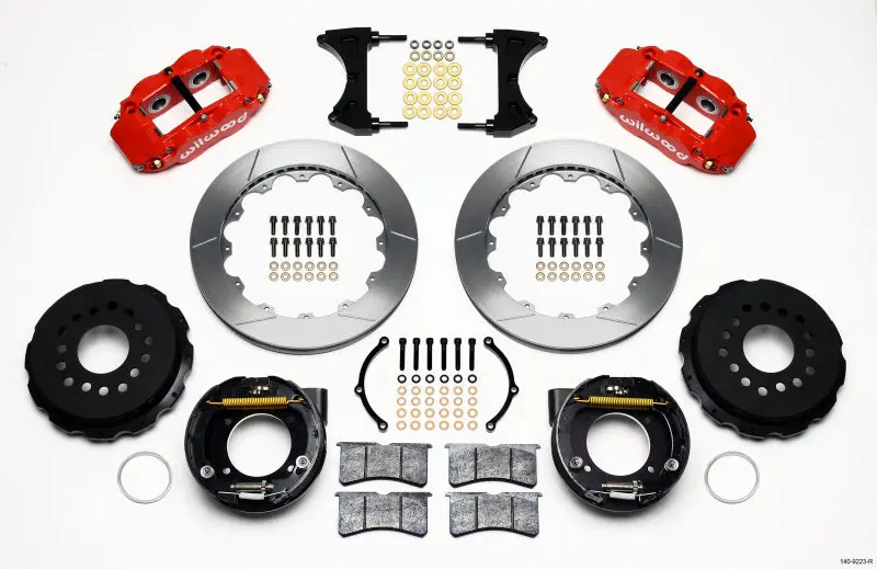 Wilwood Narrow Superlite 4R Rear P-Brk Kit 12.88In Red Ford 8.8 W/2.5In Offset-5 Lug 1