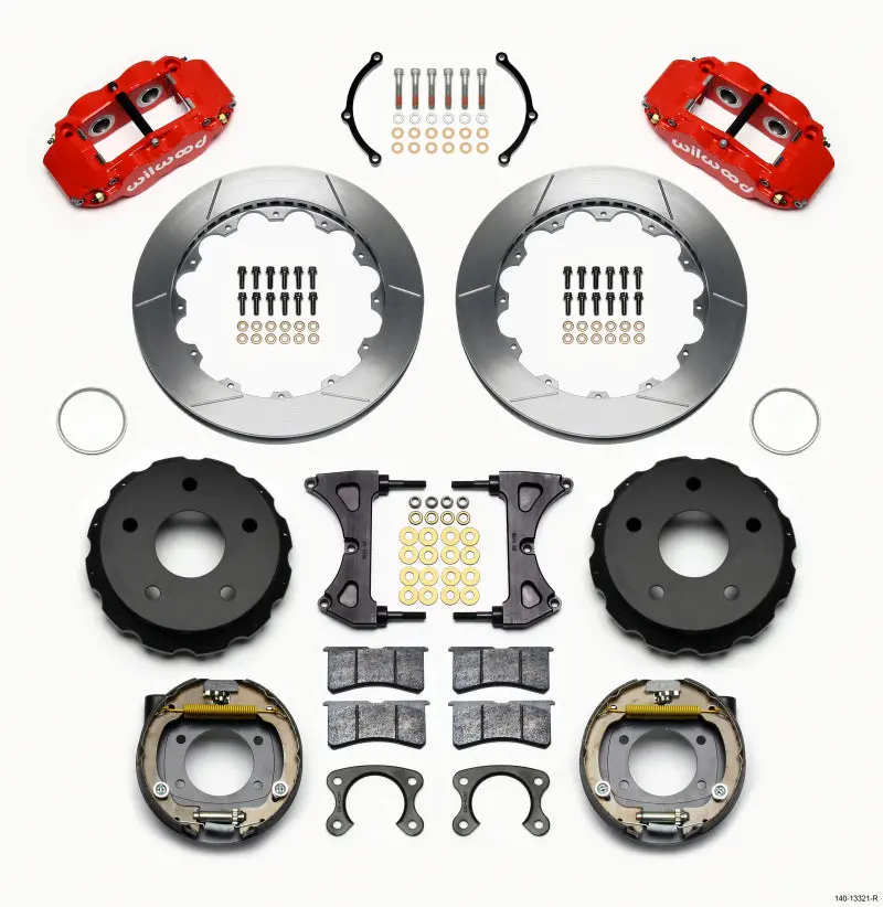 Wilwood Narrow Superlite 4R Rear P-Brk Kit 12.88In Red Small Ford 2.36In Off Bronco 5 X 5.50 1