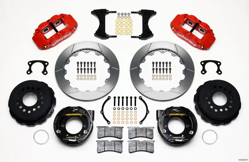 Wilwood Narrow Superlite 4R Rear P-Brk Kit 12.88In Red Small Ford 2.50In Offset 1
