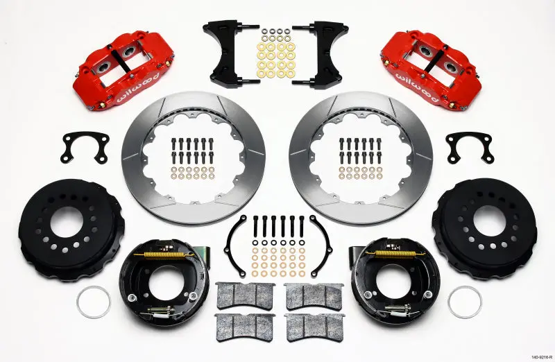 Wilwood Narrow Superlite 4R Rear P-Brk Kit 12.88In Red Small Ford 2.66In Offset 1