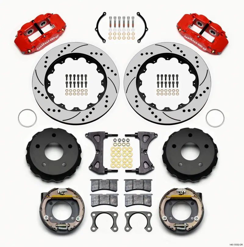 Wilwood Narrow Superlite 4R Rear P-Brk Kit 14.00In Drill Red Small Ford 2.36In Off Bronco 5 X 5.50 1