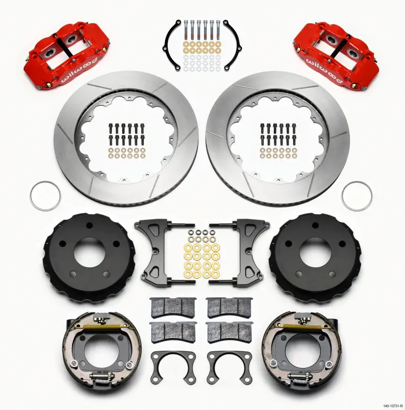 Wilwood Narrow Superlite 4R Rear P-Brk Kit 14.00In Red Big Ford 2.00In Off Bronco 5 X 5.50 1