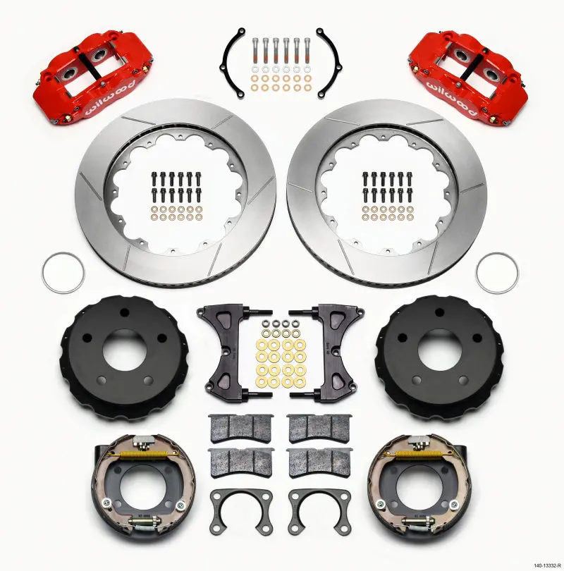 Wilwood Narrow Superlite 4R Rear P-Brk Kit 14.00In Red Small Ford 2.36In Off Bronco 5 X 5.50 1