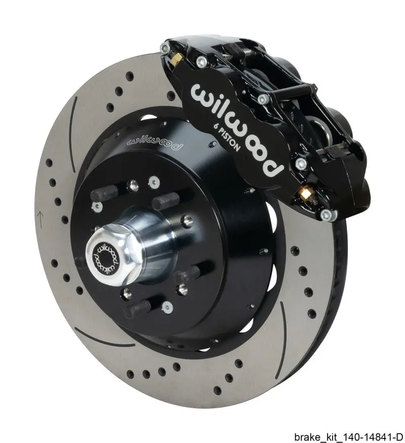 Wilwood Narrow Superlite 6R Black Front Big Brake Kit Ford 14In Drilled/Slotted Rotor 1