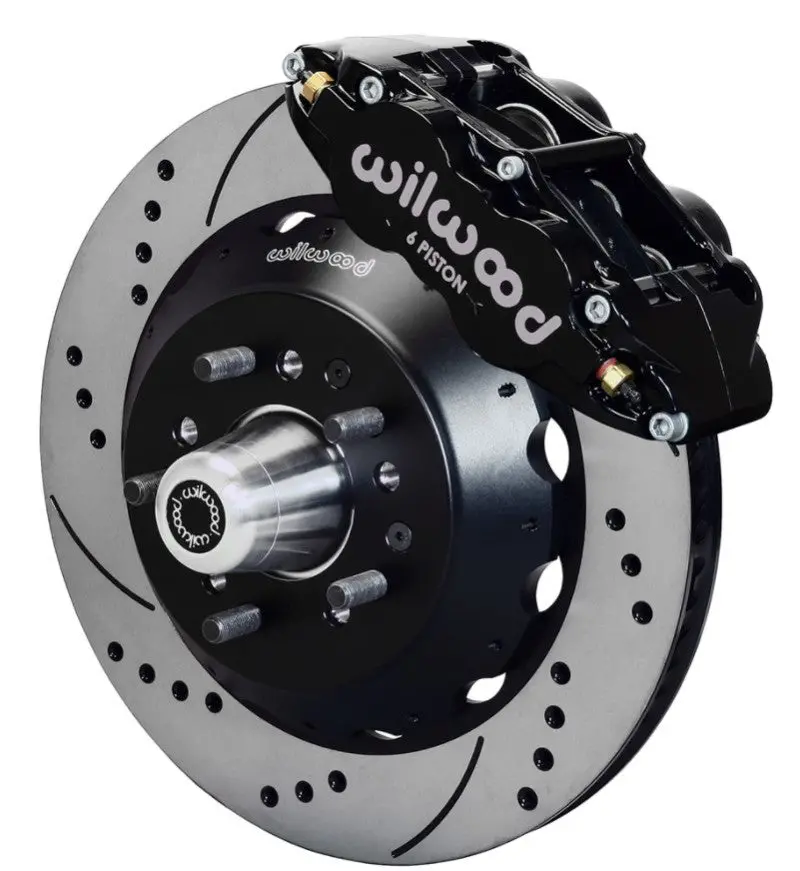Wilwood Narrow Superlite 6R Dust-Seal Front Hub Kit 14.00In Drilled 1965-1969 Mustang Drum Spindle 1
