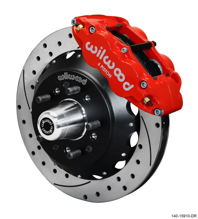 Wilwood Narrow Superlite 6R Front Big Brake Kit 12.88In Srp Drilled And Slotted Rotor - Red 1