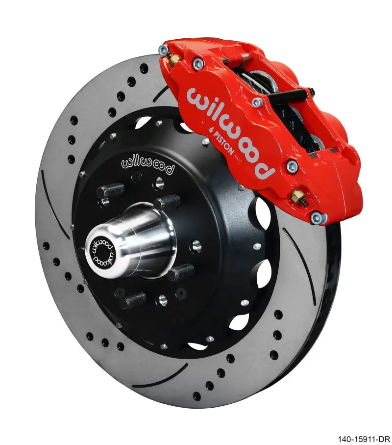Wilwood Narrow Superlite 6R Front Big Brake Kit 14.00In Srp Drilled And Slotted Rotor - Red 1