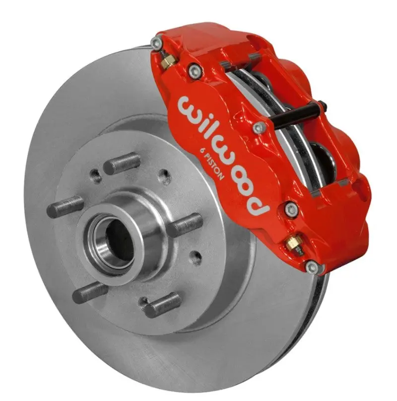 Wilwood Narrow Superlite 6R Front Brake Kit 11.86In Red 64-70 Gm C10 W/ Factory Drum Spindles 1