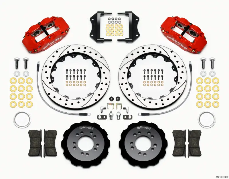 Wilwood Narrow Superlite 6R Front Hat Kit 12.88In Drill Red 2013-Up Ford Focus St W/ Lines 1