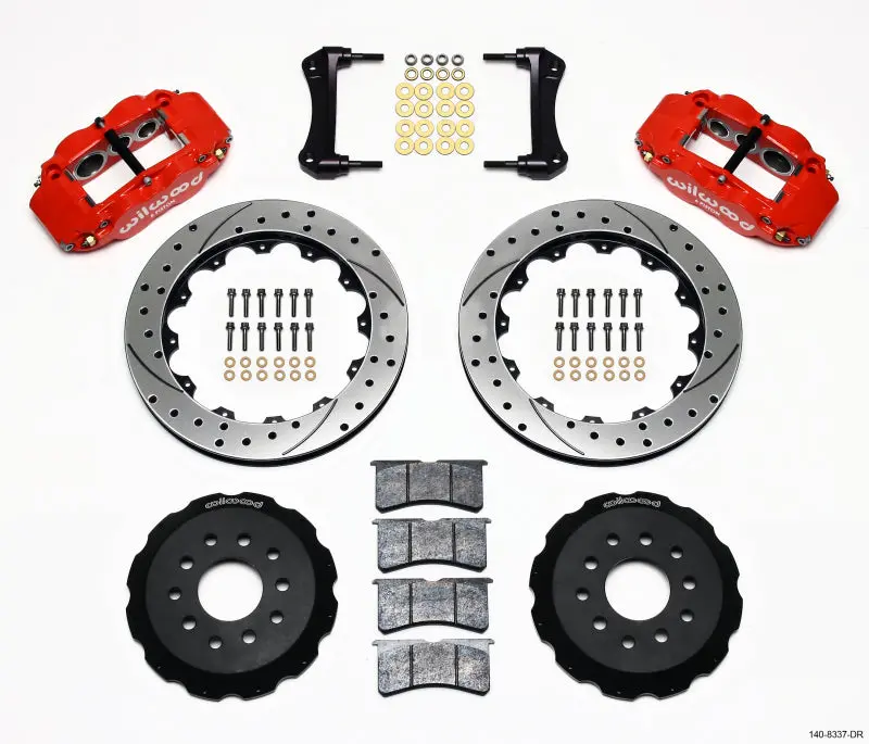 Wilwood Narrow Superlite 6R Front Hat Kit 12.88In Drill Red 88-93 Corvette C4 1