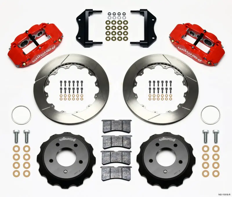 Wilwood Narrow Superlite 6R Front Hat Kit 12.88In Red 84-87 Corvette C4 1