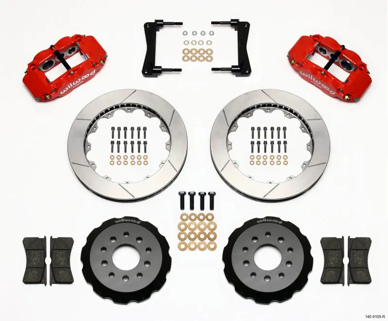 Wilwood Narrow Superlite 6R Front Hat Kit 13.06In Red 2005-2014 Mustang 1