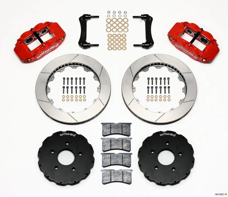 Wilwood Narrow Superlite 6R Front Hat Kit 13.06In Red 2005-Up Corvette C6 1
