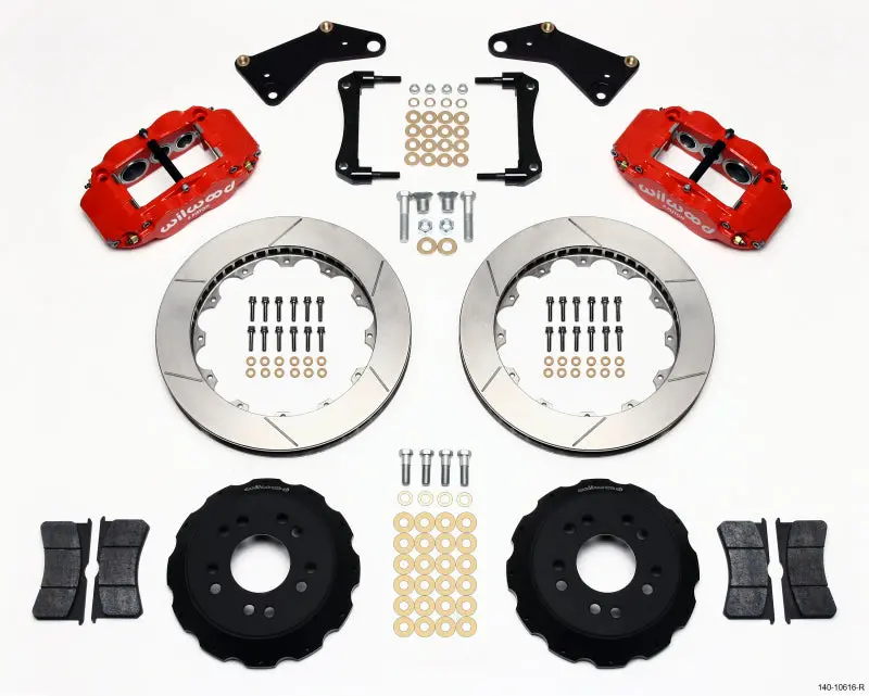 Wilwood Narrow Superlite 6R Front Hat Kit 13.06In Red 65-82 Corvette C2/C3 1