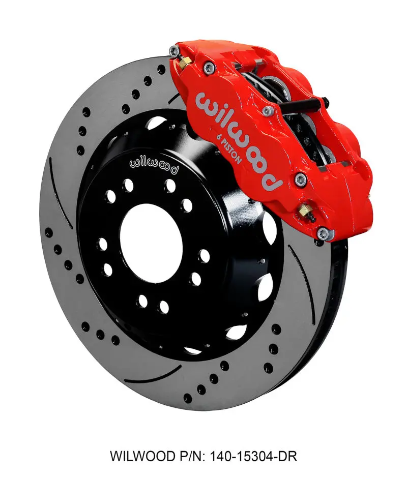 Wilwood Narrow Superlite 6R Front Hat Kit 14.00 Drilled Red 63-87 C10 W/ Wilwood Pro Spindles 1