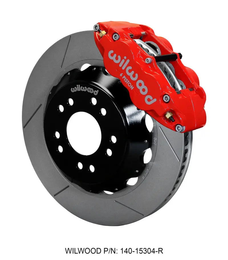 Wilwood Narrow Superlite 6R Front Hat Kit 14.00 Red 63-87 C10 W/ Wilwood Pro Spindles 1