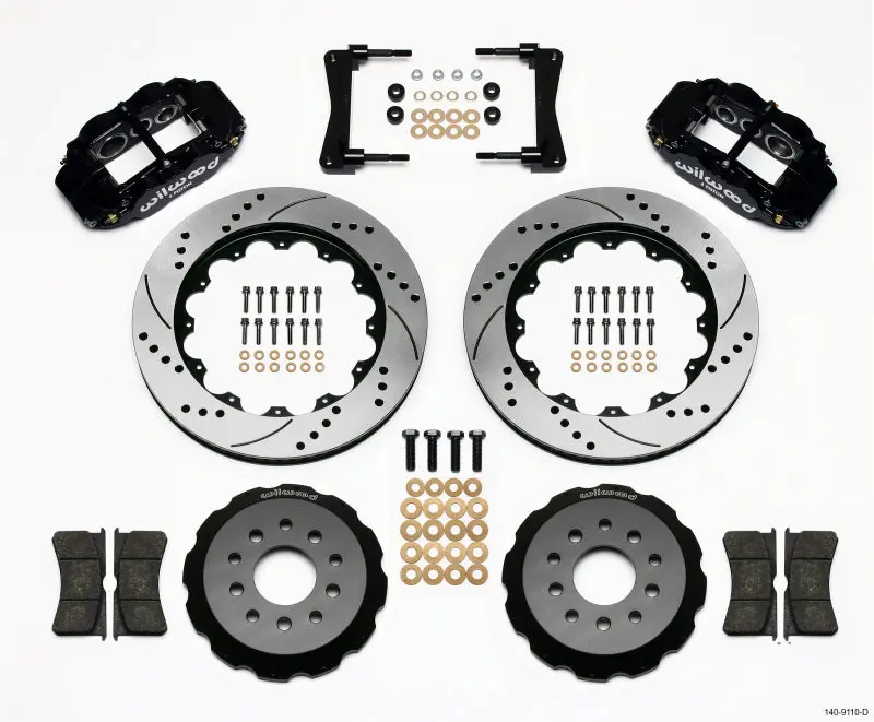 Wilwood Narrow Superlite 6R Front Hat Kit 14.00In Drilled 2005-2014 Mustang 1