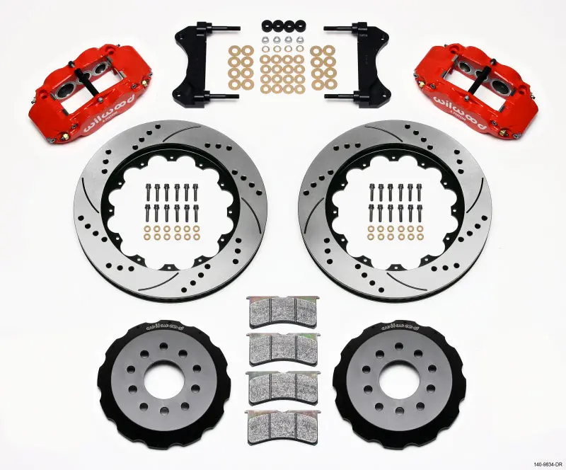 Wilwood Narrow Superlite 6R Front Hat Kit 14.00In Drilled Red 98-02 Camaro/Firebird 1