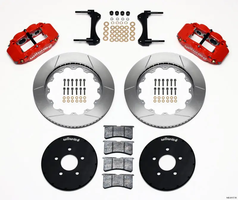 Wilwood Narrow Superlite 6R Front Hat Kit 14.00In Red 1994-2004 Mustang 1