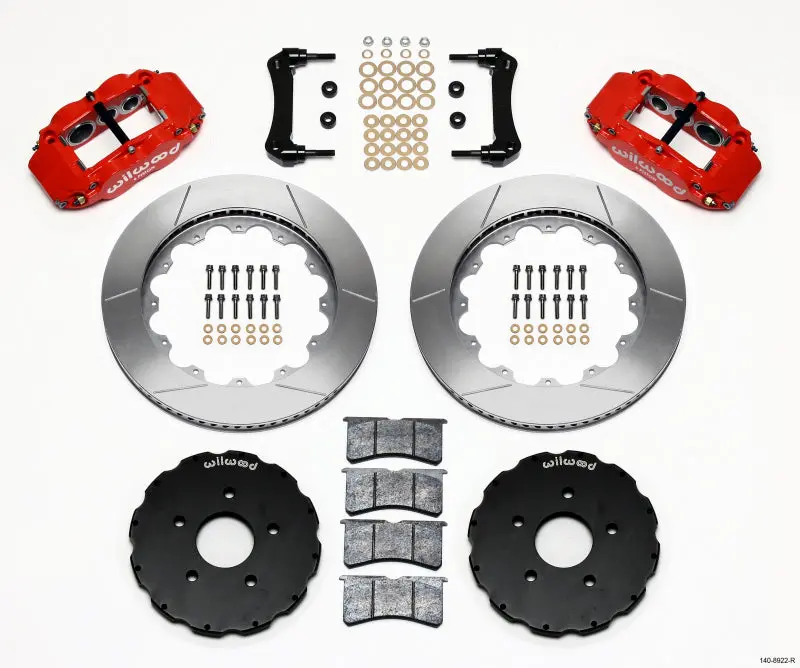 Wilwood Narrow Superlite 6R Front Hat Kit 14.00In Red 2005-Up Corvette C6 1