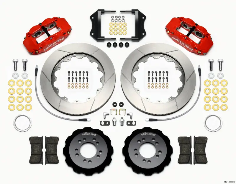 Wilwood Narrow Superlite 6R Front Hat Kit 14.00In Red 2013-Up Ford Focus St W/ Lines 1