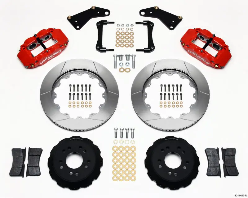 Wilwood Narrow Superlite 6R Front Hat Kit 14.00In Red 65-82 Corvette C2/C3 1