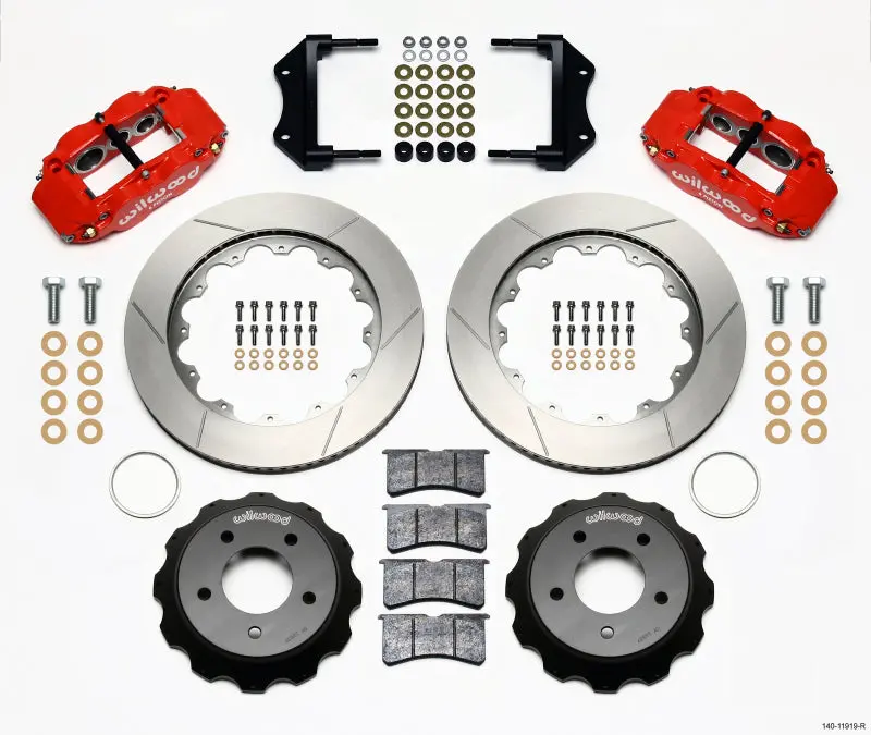 Wilwood Narrow Superlite 6R Front Hat Kit 14.00In Red 84-87 Corvette C4 1