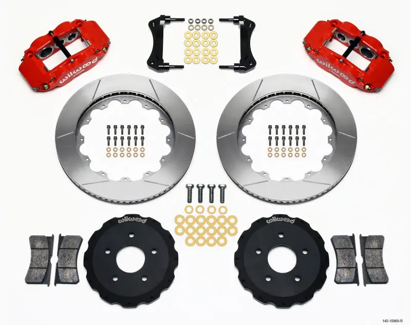 Wilwood Narrow Superlite 6R Front Hat Kit 14.00In Red Backdraft Cobra (Bmw E36 Based) 1