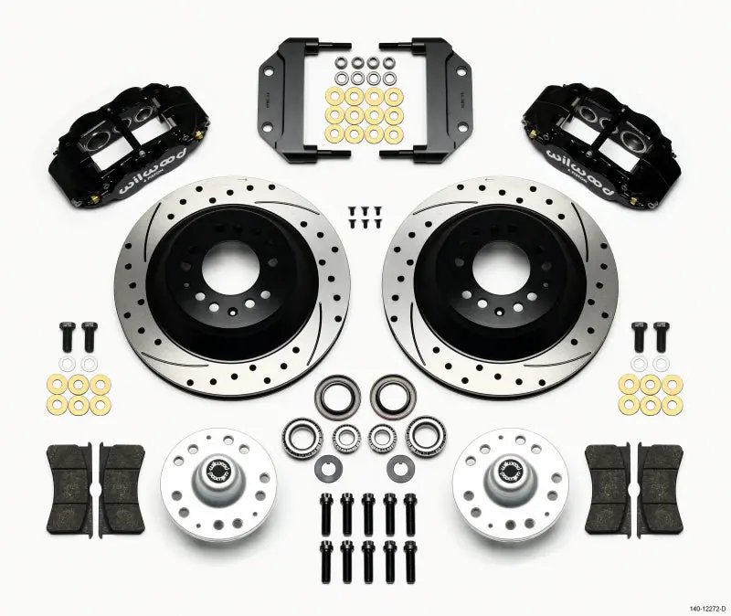 Wilwood Narrow Superlite 6R Front Hub & 1Pc Rtr Kit 12.88In Drilled Magnum Force Drop Spindle 1