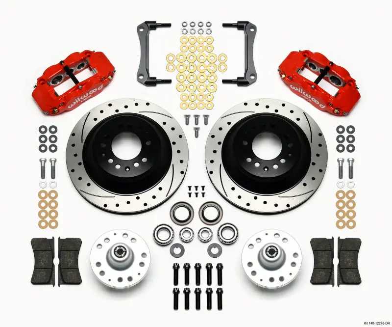 Wilwood Narrow Superlite 6R Front Hub & 1Pc Rtr Kit 12.88In Drilled -Red 70-78 Camaro 1