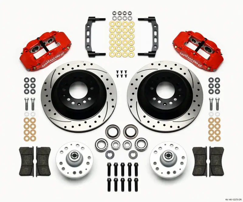 Wilwood Narrow Superlite 6R Front Hub & 1Pc Rtr Kit 12.88In Drilled -Red 74-80 Pinto/Mustang Ii 1