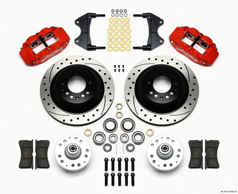 Wilwood Narrow Superlite 6R Front Hub & 1Pc Rtr Kit 12.88In Drilled -Red Wwe Prospindle 1