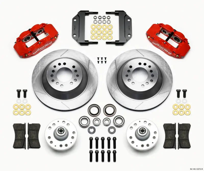 Wilwood Narrow Superlite 6R Front Hub & 1Pc Rtr Kit 12.88In-Red Magnum Force Drop Spindle 1