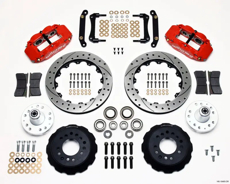 Wilwood Narrow Superlite 6R Front Hub Kit 12.88In Drill Red 70-78 Camaro (*Line Kit Needed*) 1