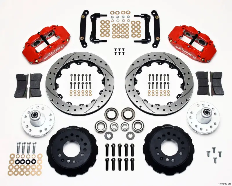 Wilwood Narrow Superlite 6R Front Hub Kit 12.88In Drill Red 79-81 Camaro 1