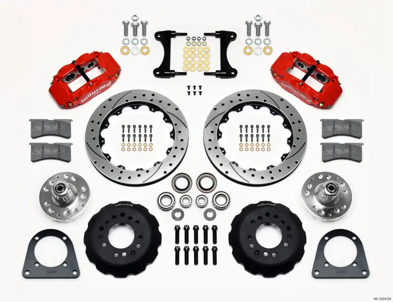 Wilwood Narrow Superlite 6R Front Hub Kit 12.88In Drill Red Tci-Ifs 71-78 (Pinto Based) 1