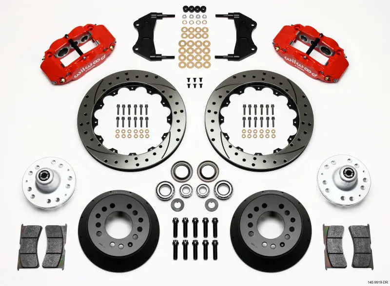 Wilwood Narrow Superlite 6R Front Hub Kit 12.88In Drill Red Wwe Prospindle 1